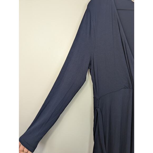 Boden Navy Nina Jersey Faux Wrap Midi Dress - Picture 3 of 8